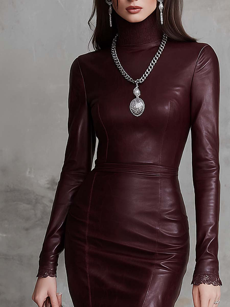 Vintage-style Lace-trimmed Split Hem Midi Dress