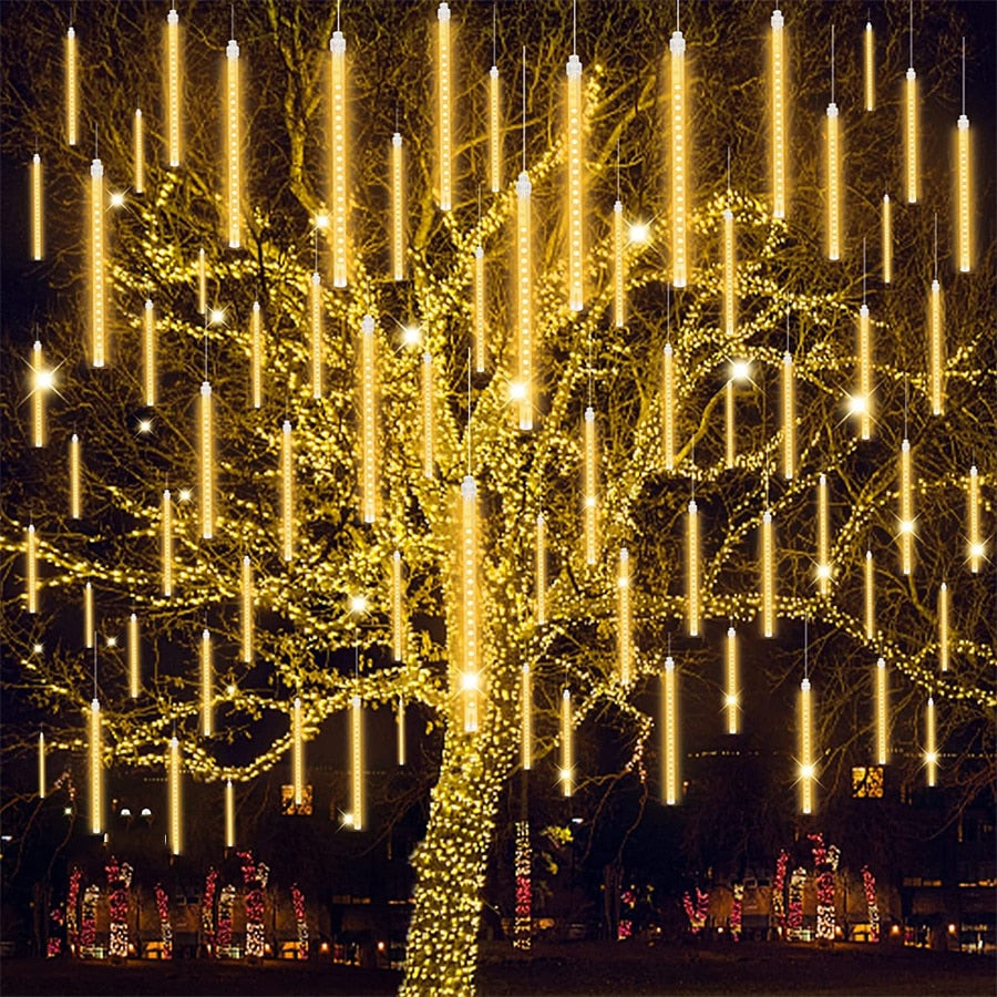 Outdoor meteor shower lights for decoration