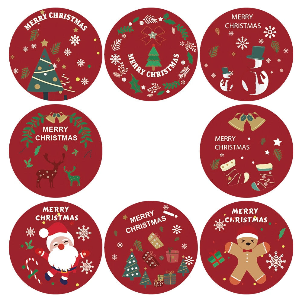 Merry Christmas Stickers For DIY Gift Decor