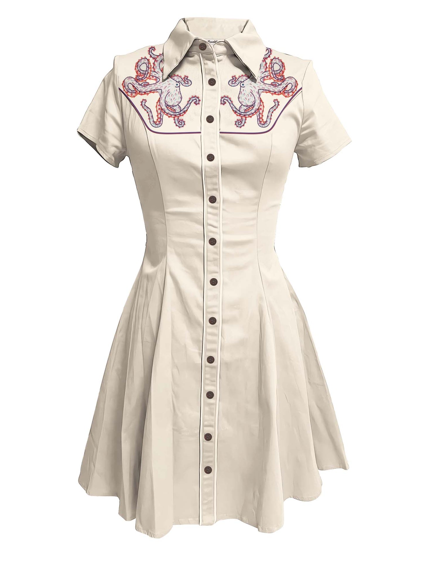 [Embroidery]Octopus - 100% Cotton Dress