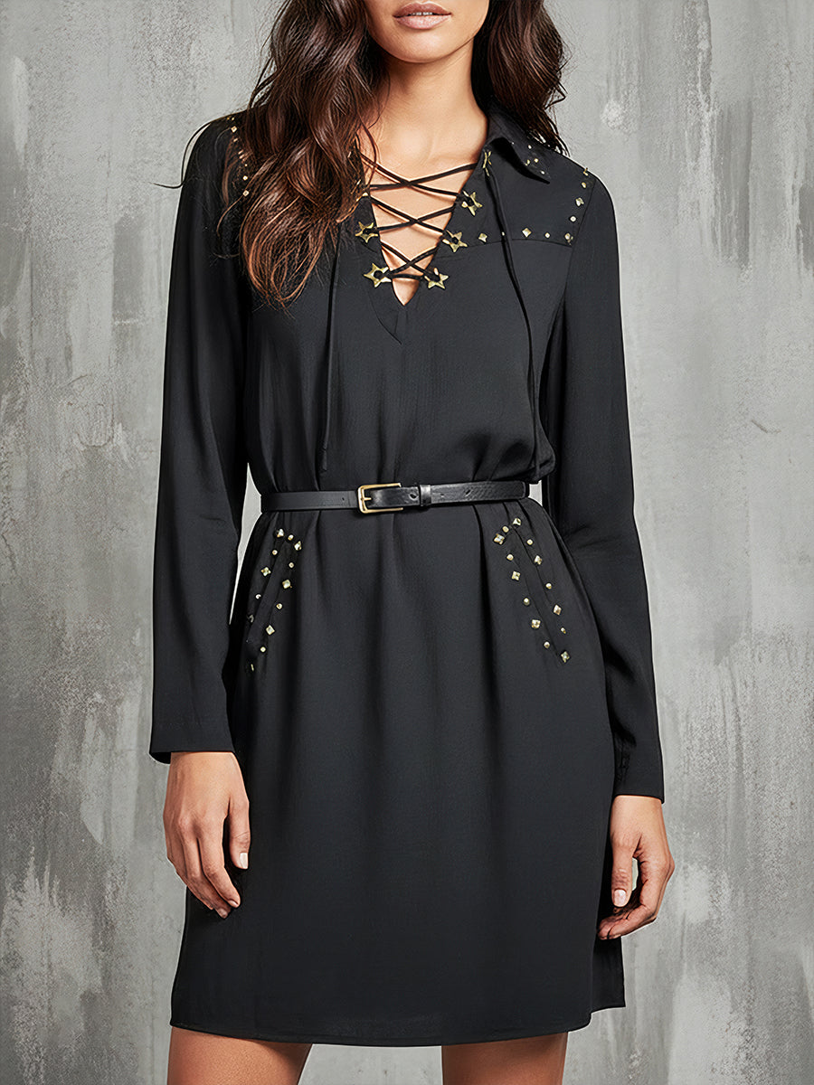 Starbound Rebel Lace-Up Midi Dress