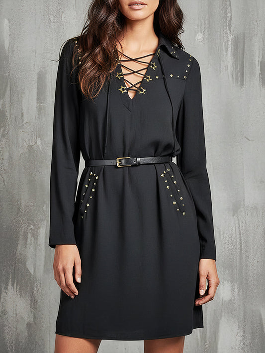 Starbound Rebel Lace-Up Midi Dress