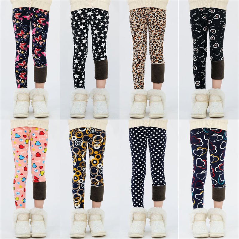 4-13Y Girls Pants Autumn Winter Children Trousers Warm Leggings