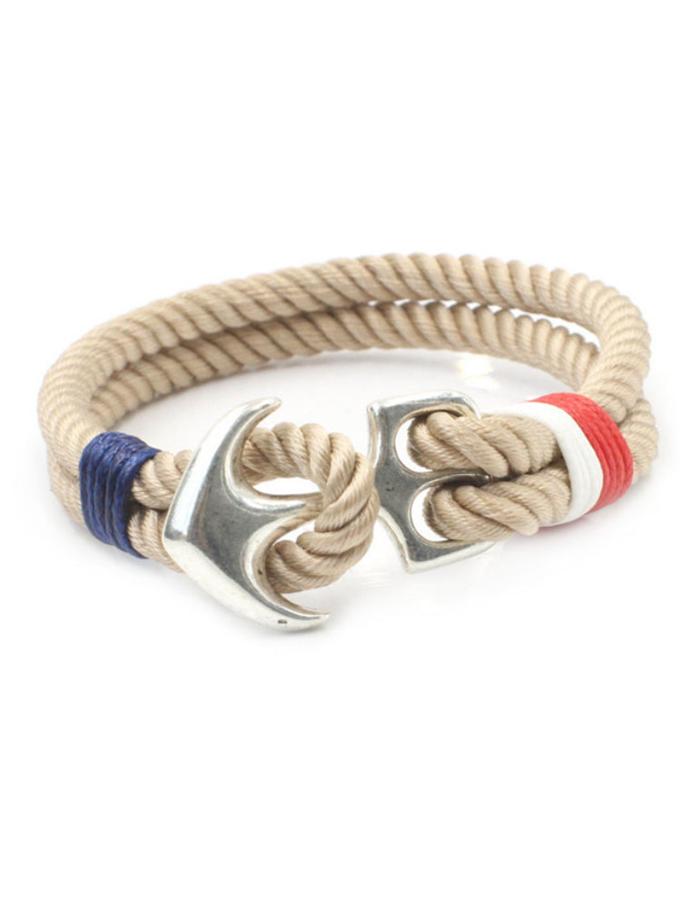 Anchor Couple Bracelet Navy Style Alloy Braided Bracelet