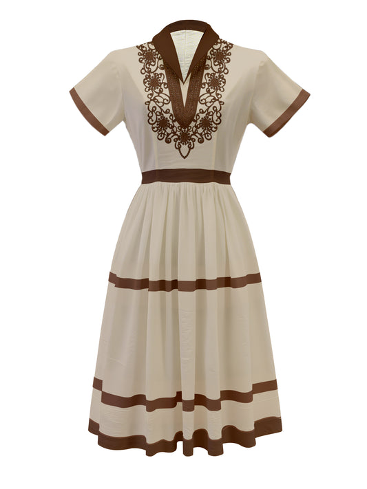 Classical - 100% Cotton Vintage Dress