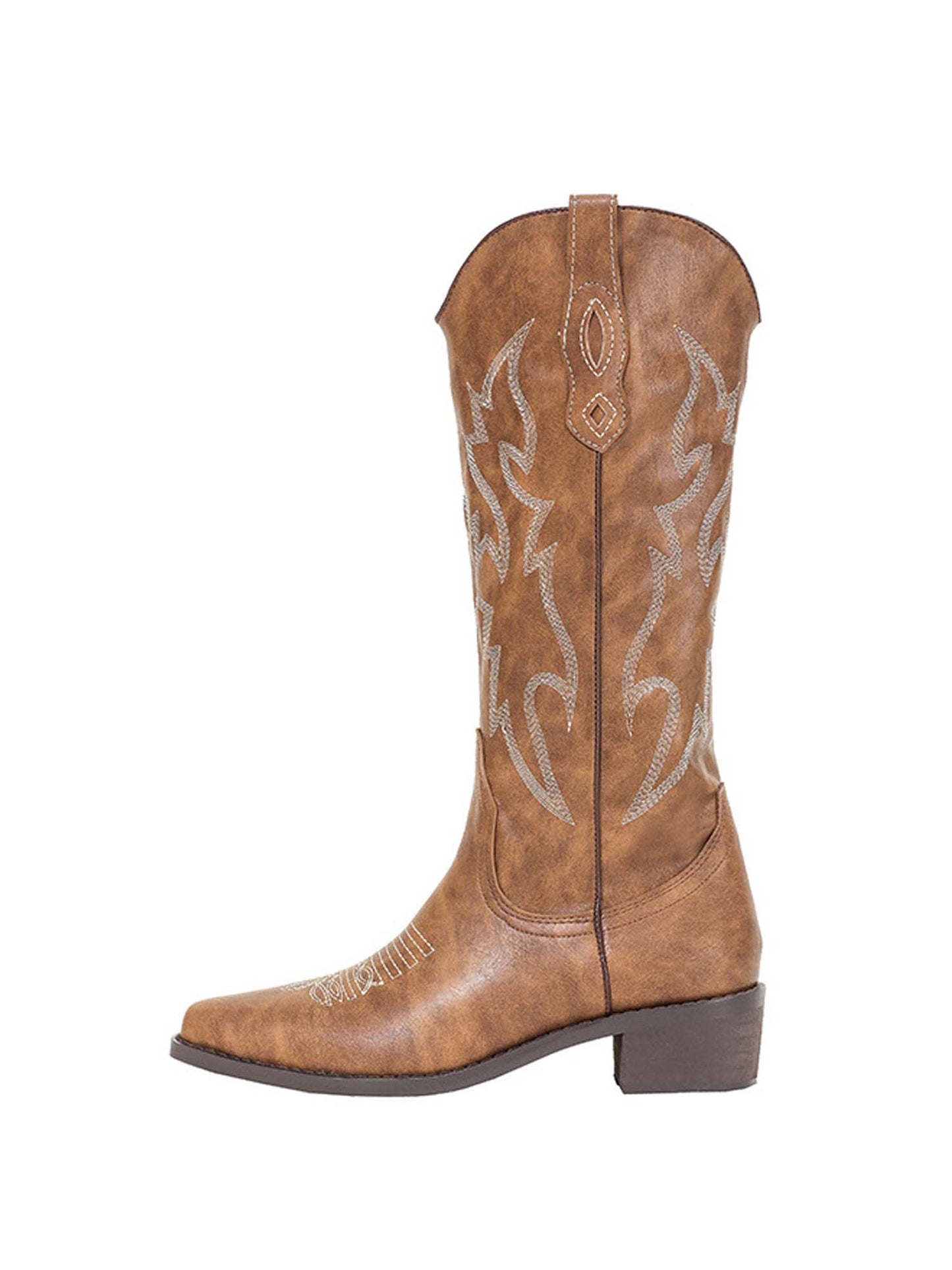 Vintage Embroidered Leather Western Cowboy Boots