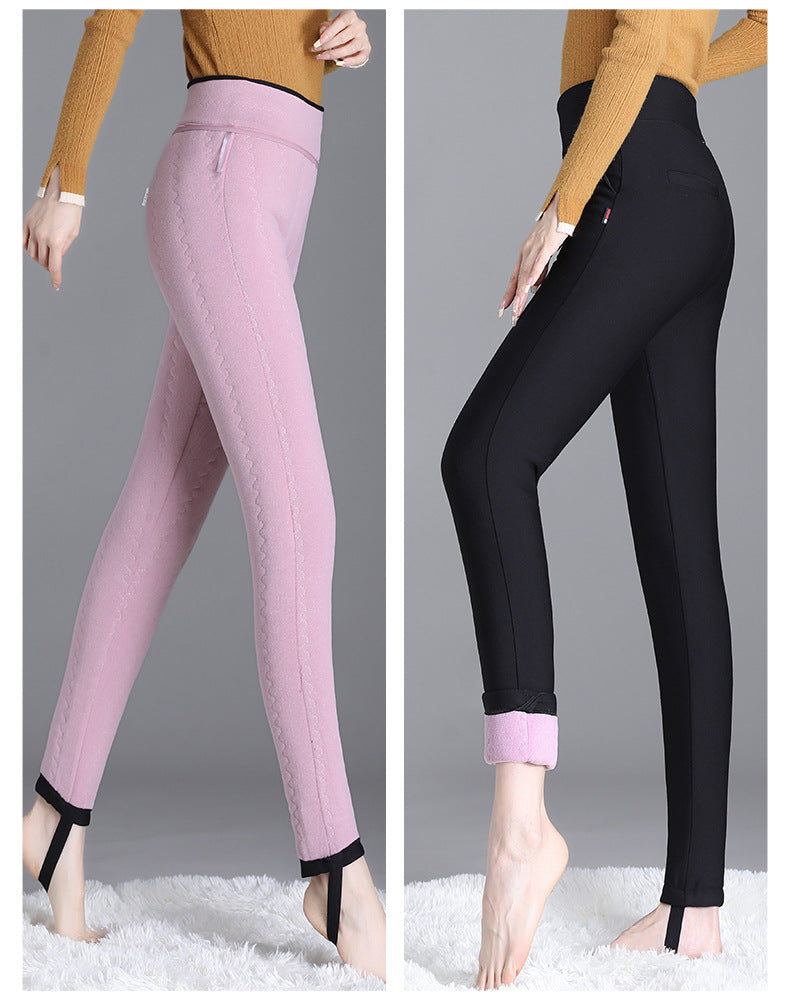 Winter 800g outer wear thickened plus size warm women's pants