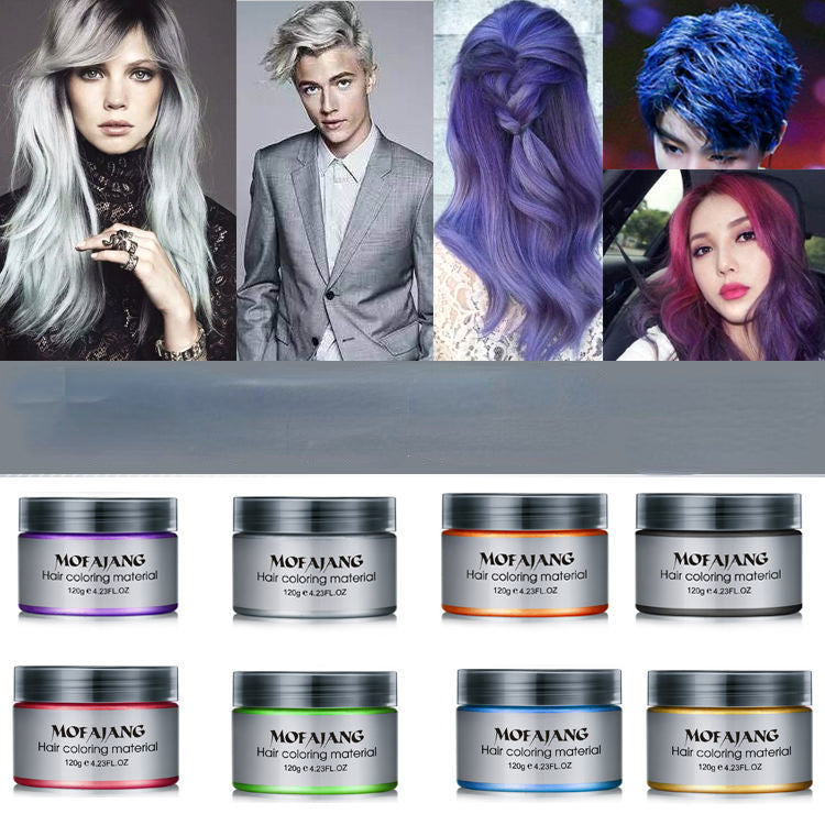 Disposable colored hair wax