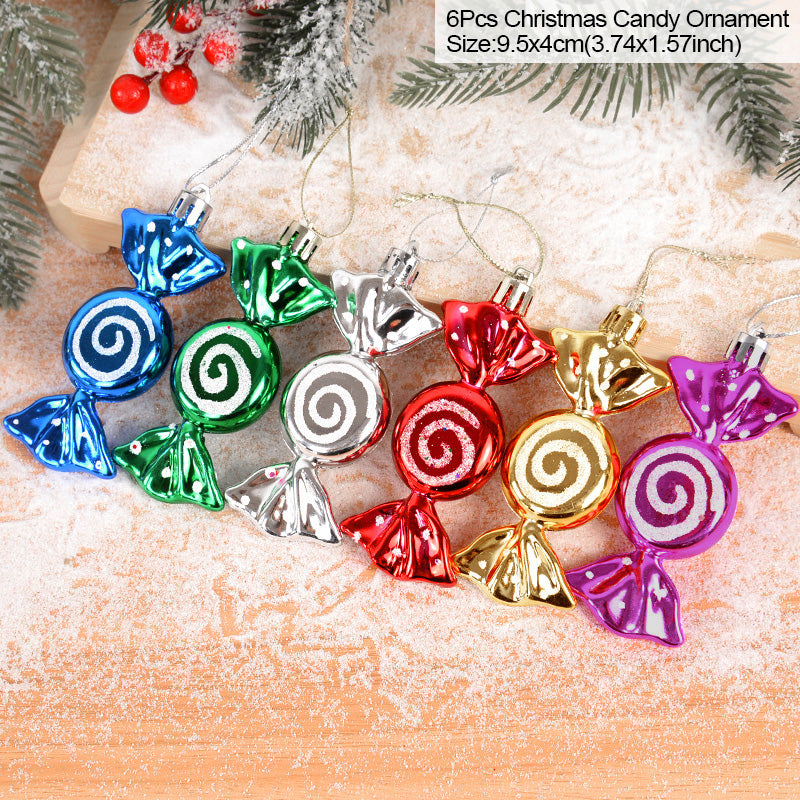 6pcs/6cm Transparent Snow Christmas Balls Pendants for Christmas Tree Decoration