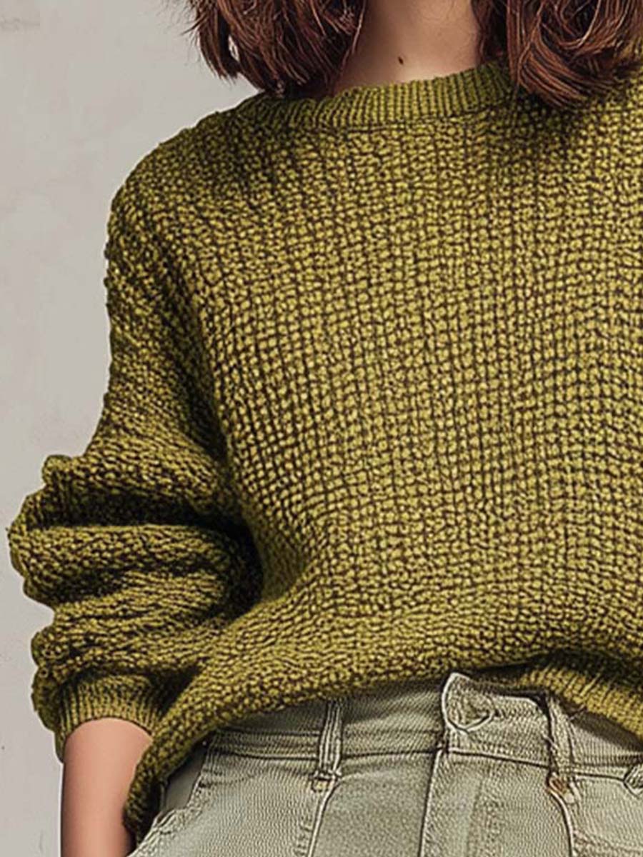Chunky Knit Olive Green Sweater