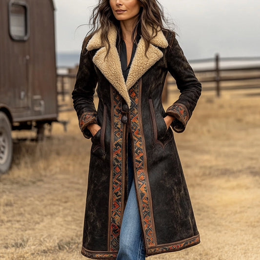 Women's Western Retro Coat Plush Autumn And Winter Warm Coat