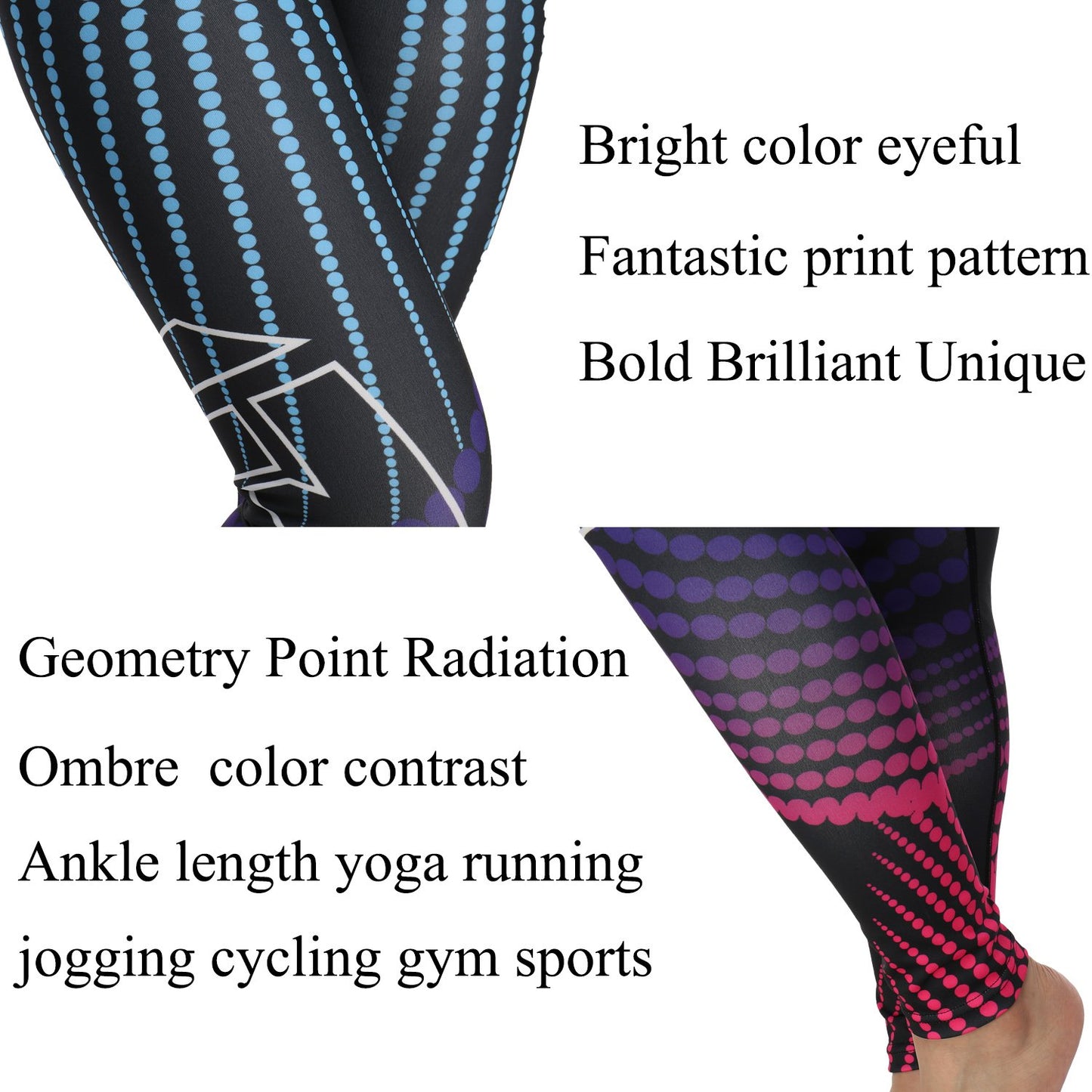 Hight Waisted Printed Leggings - Radiation & Neon Stripe Style (Buy 3 Free Shipping)