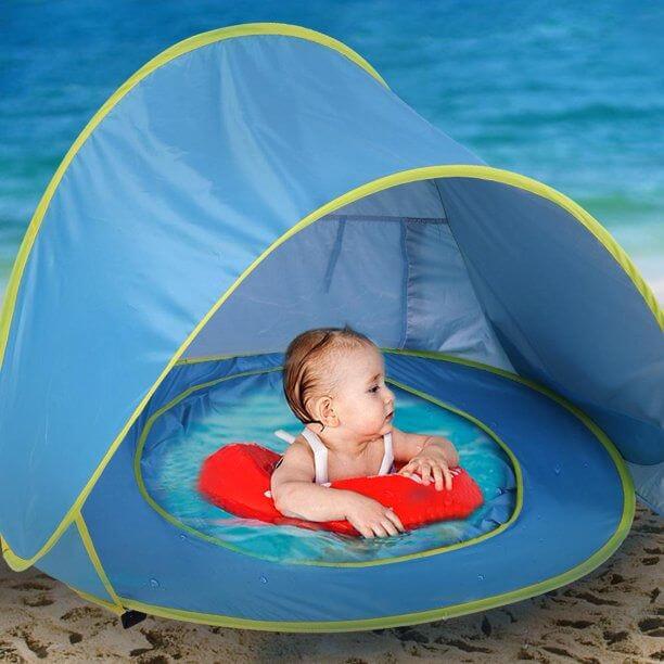 Baby Beach Tent Kids Outdoor Camping Easy Fold Up Waterproof  Up Sun Awning Tent UV-protecting