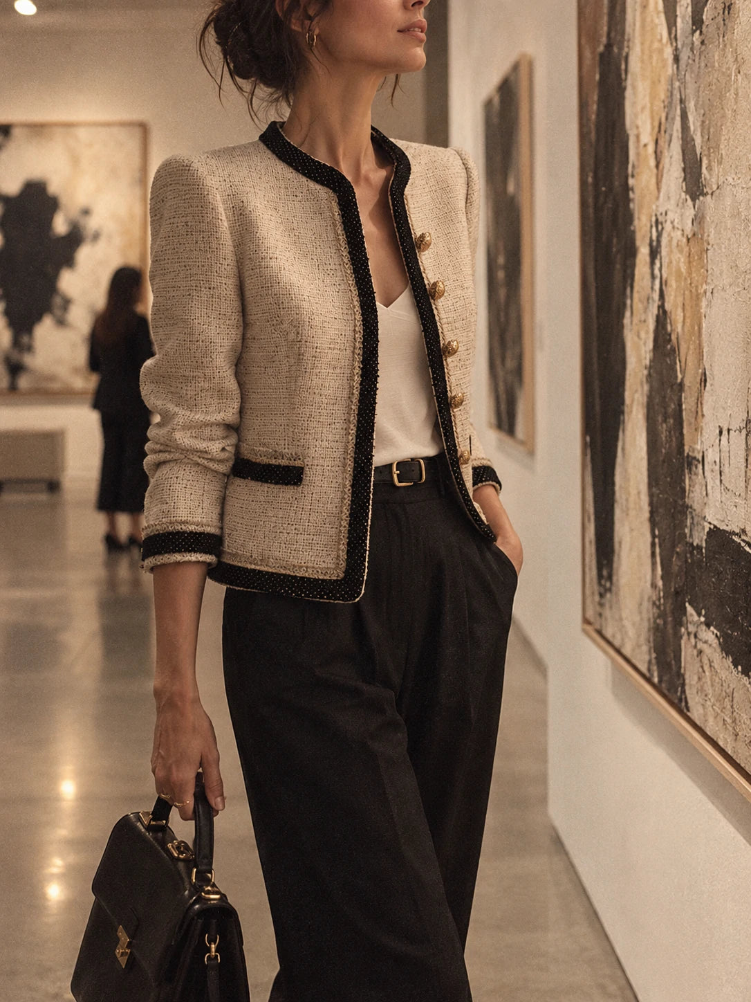 Elegant Tweed Cropped Jacket