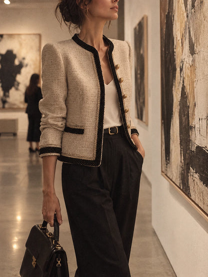 Elegant Tweed Cropped Jacket