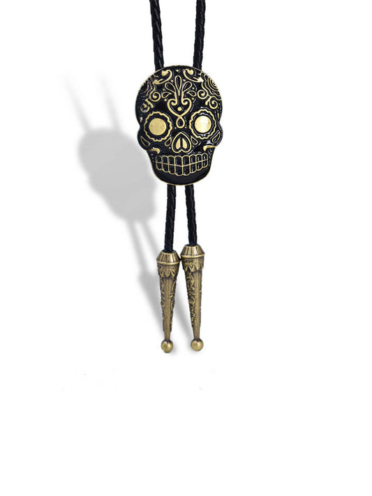 Skull Day Of The Dead Halloween Bolo Tie