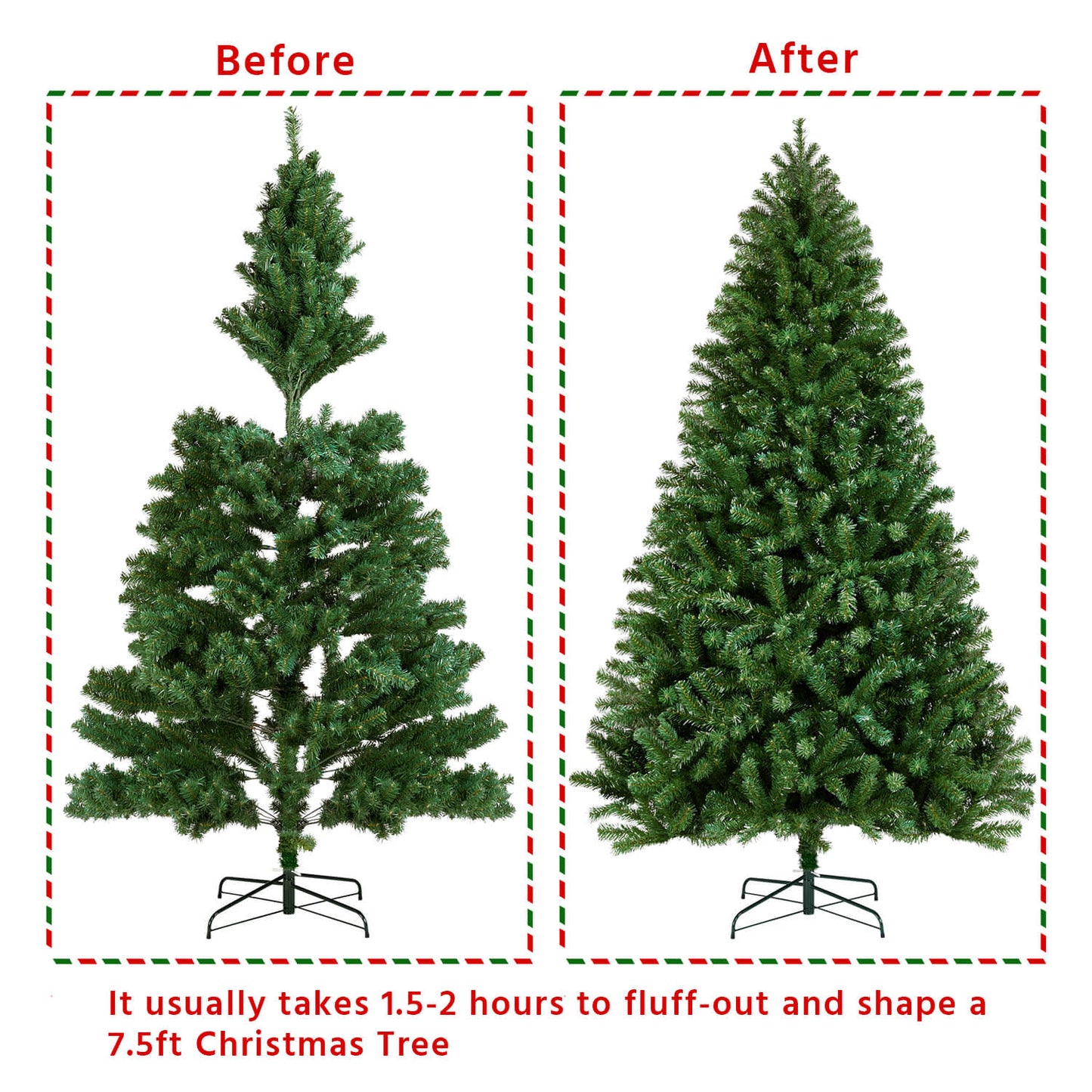 7.5’ Pre-Lit Artificial Christmas Tree