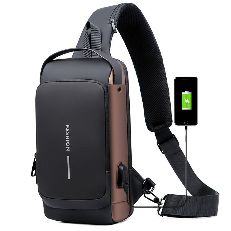 USB Charging Sport Sling  Anti-Theft Shoulder Bag