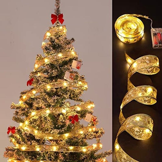 2022 🎀Ribbon led lights 🌲Christmas tree decoration ribbon 🌲(always on) Holiday/Christmas decorations 💡