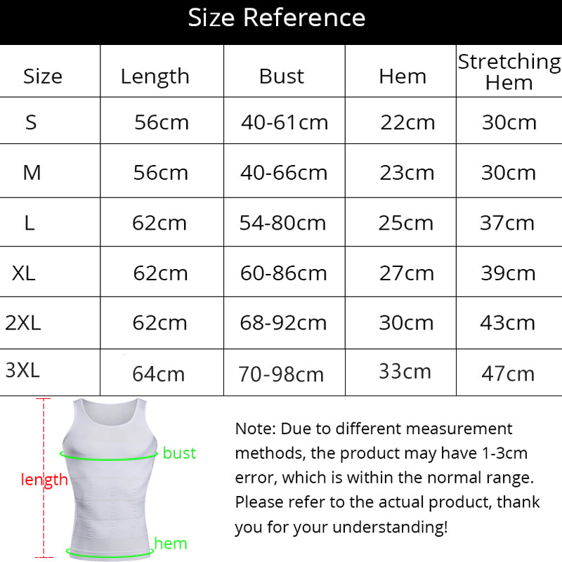 Men's Slim Body Shapewear Compression  Abdomen Tummy Belly Waist Cincher Vest