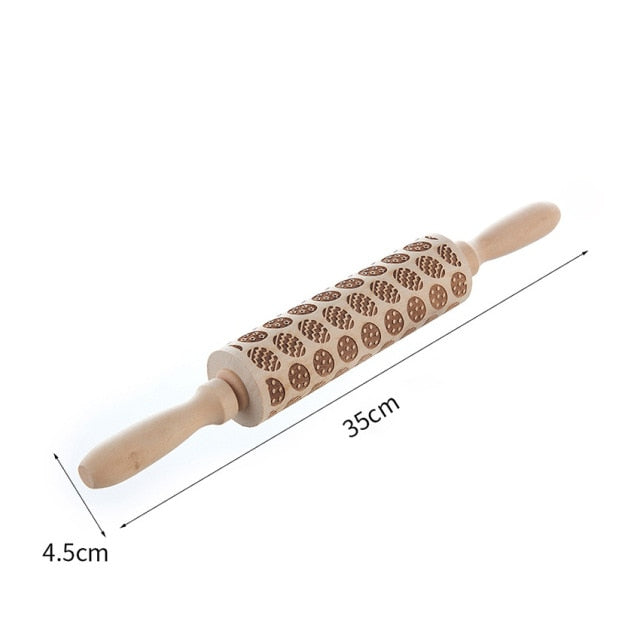 Christmas Wooden Rolling Pin