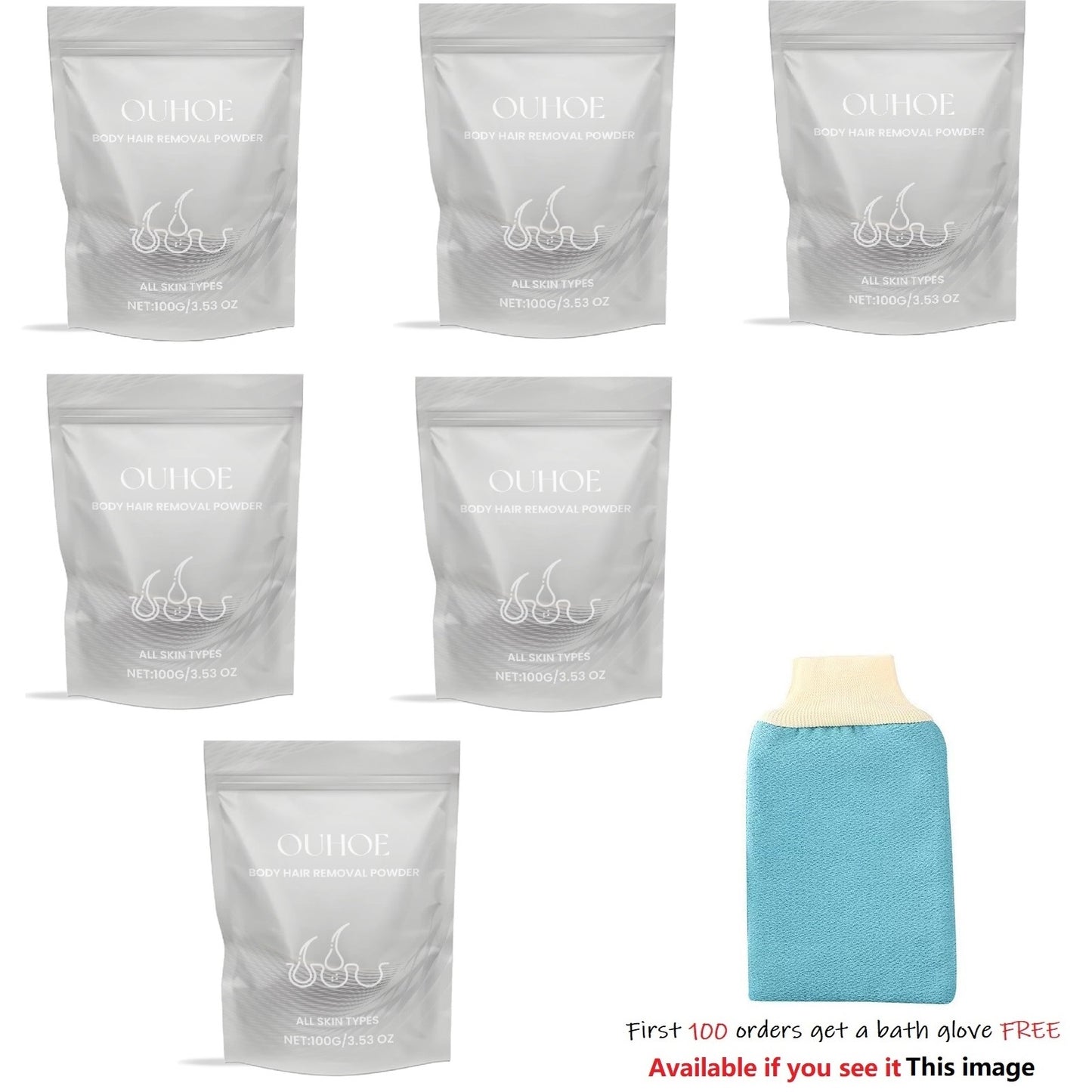 OHOUETM Painless Body Hair Removal Powder(First 100 orders get bath glove FREE)