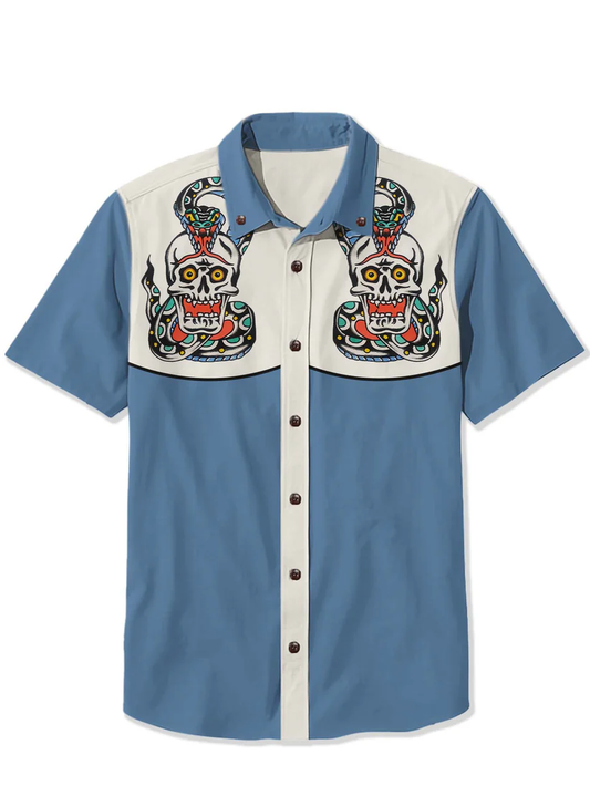 Snake And Skull - 100% Cotton Shirt