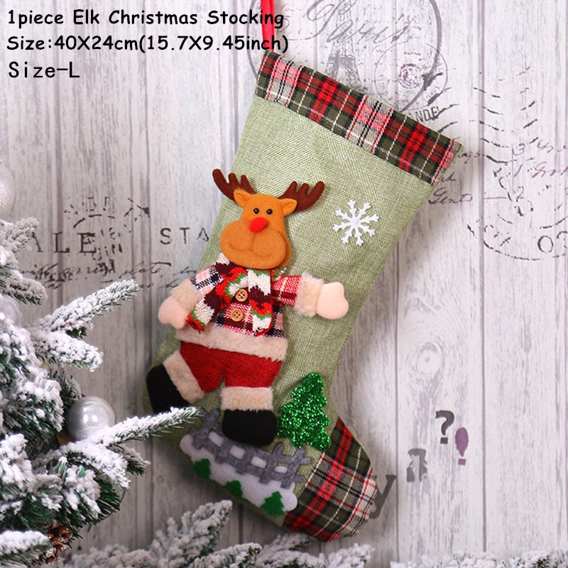 Christmas Stocking Santa Sack Gift Bag