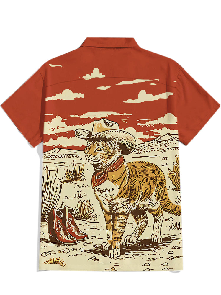Western Cowcat - 100% Cotton Shirt