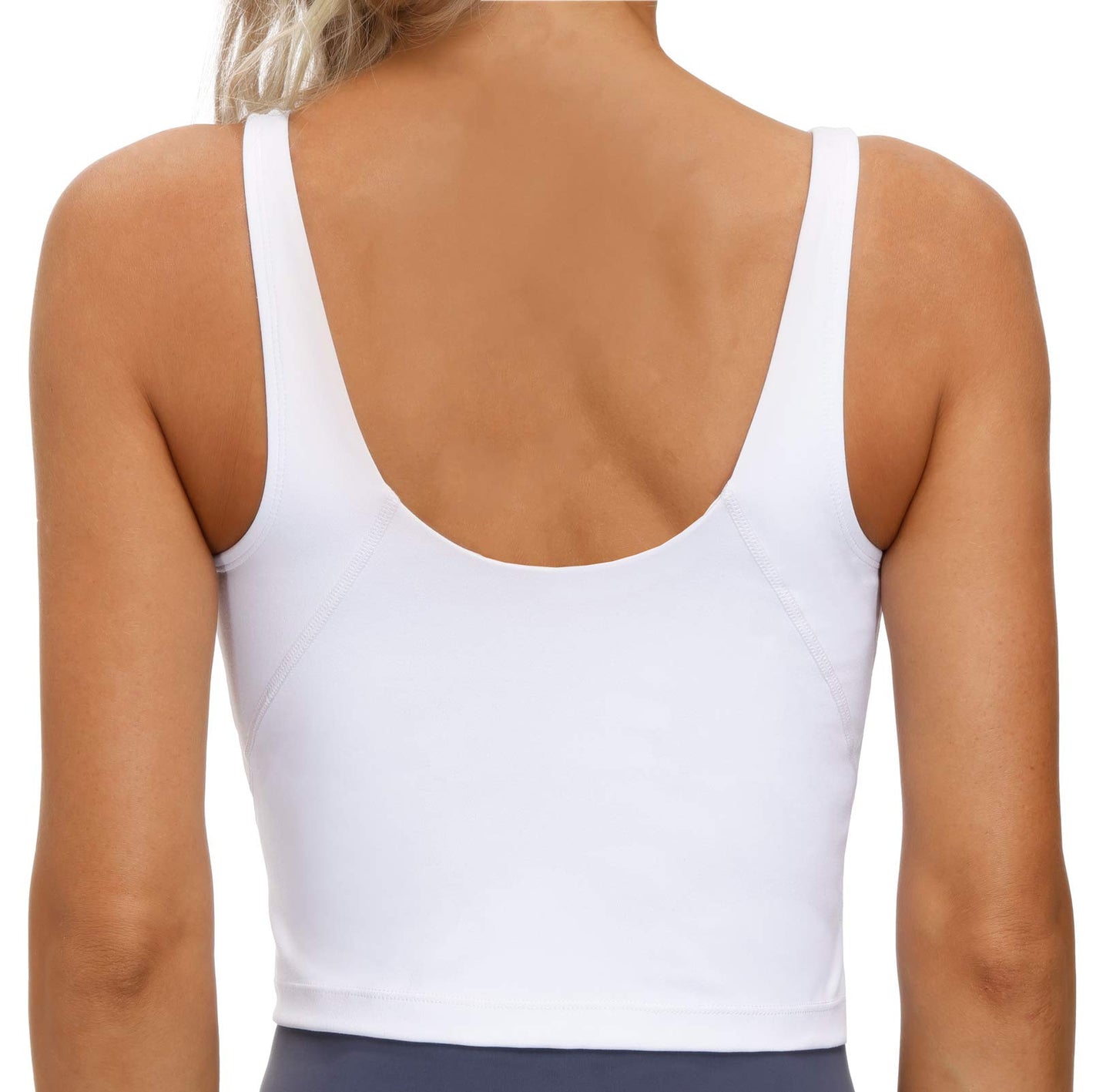 Women’s Longline Sports Bra - Wirefree Padded Support Yoga Bras