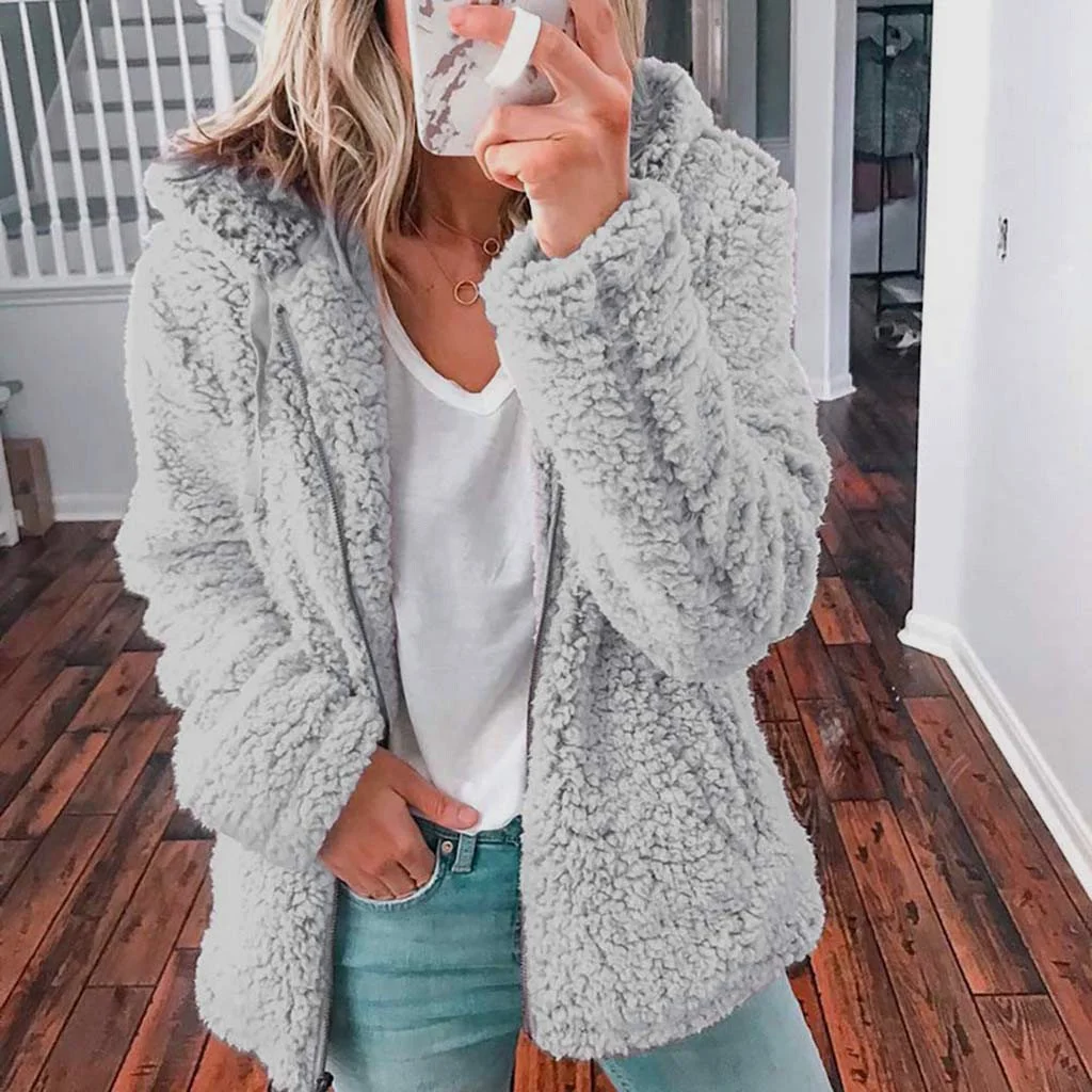 Puffy Teddy Bear Jacket Coat