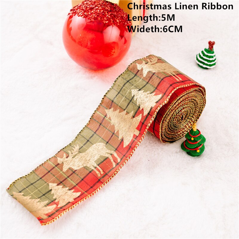 5m Christmas Santa Claus Ribbon Roll