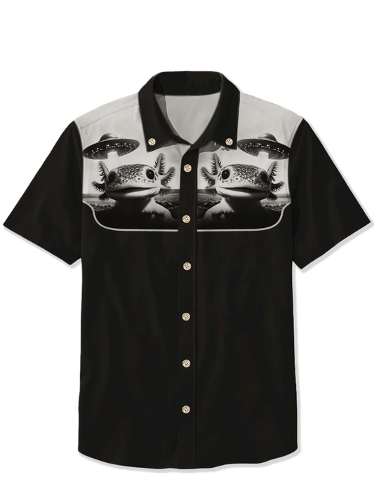Axolotl And UFO - 100% Cotton Shirt