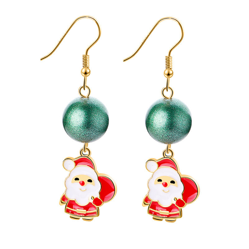 Christmas Tree Deer Snowman Drop Earrings -Girls Christmas Gift