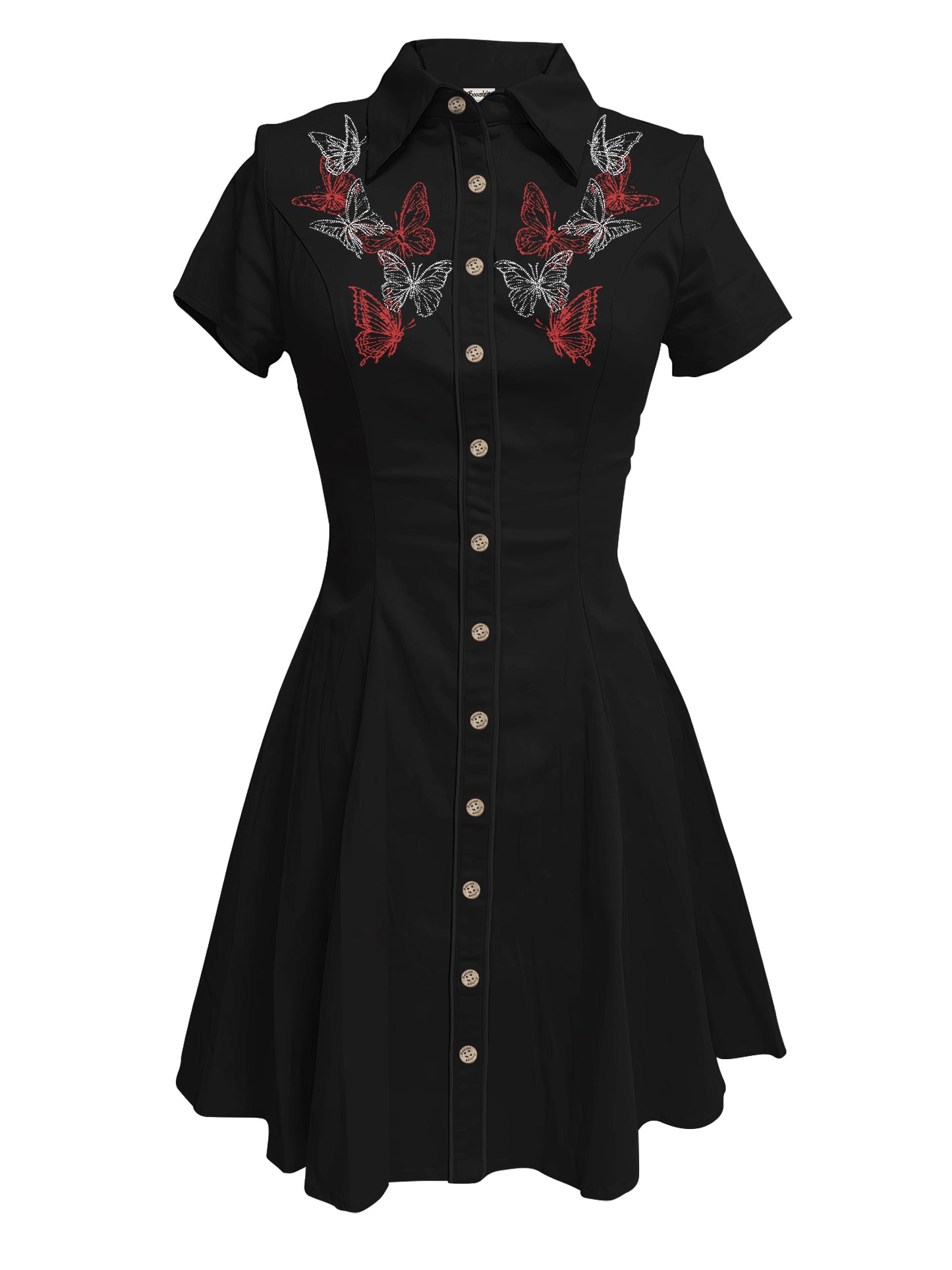 [Embroidery]Butterfly - 100% Cotton Dress