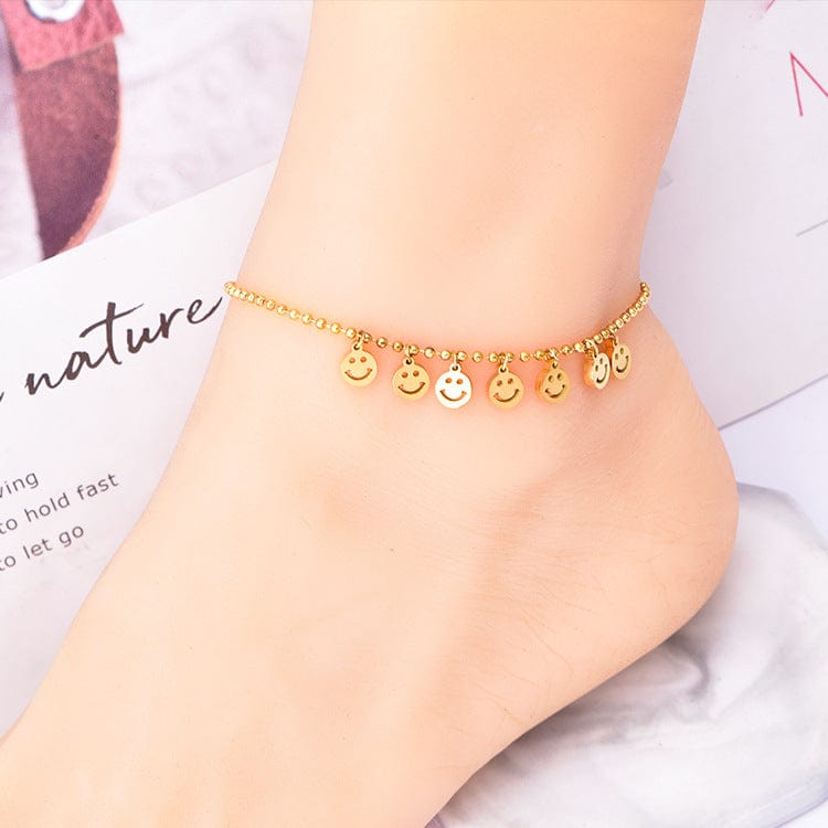 STYLISH AND SEXY 18K GOLD PLATED SMILE ANKLET