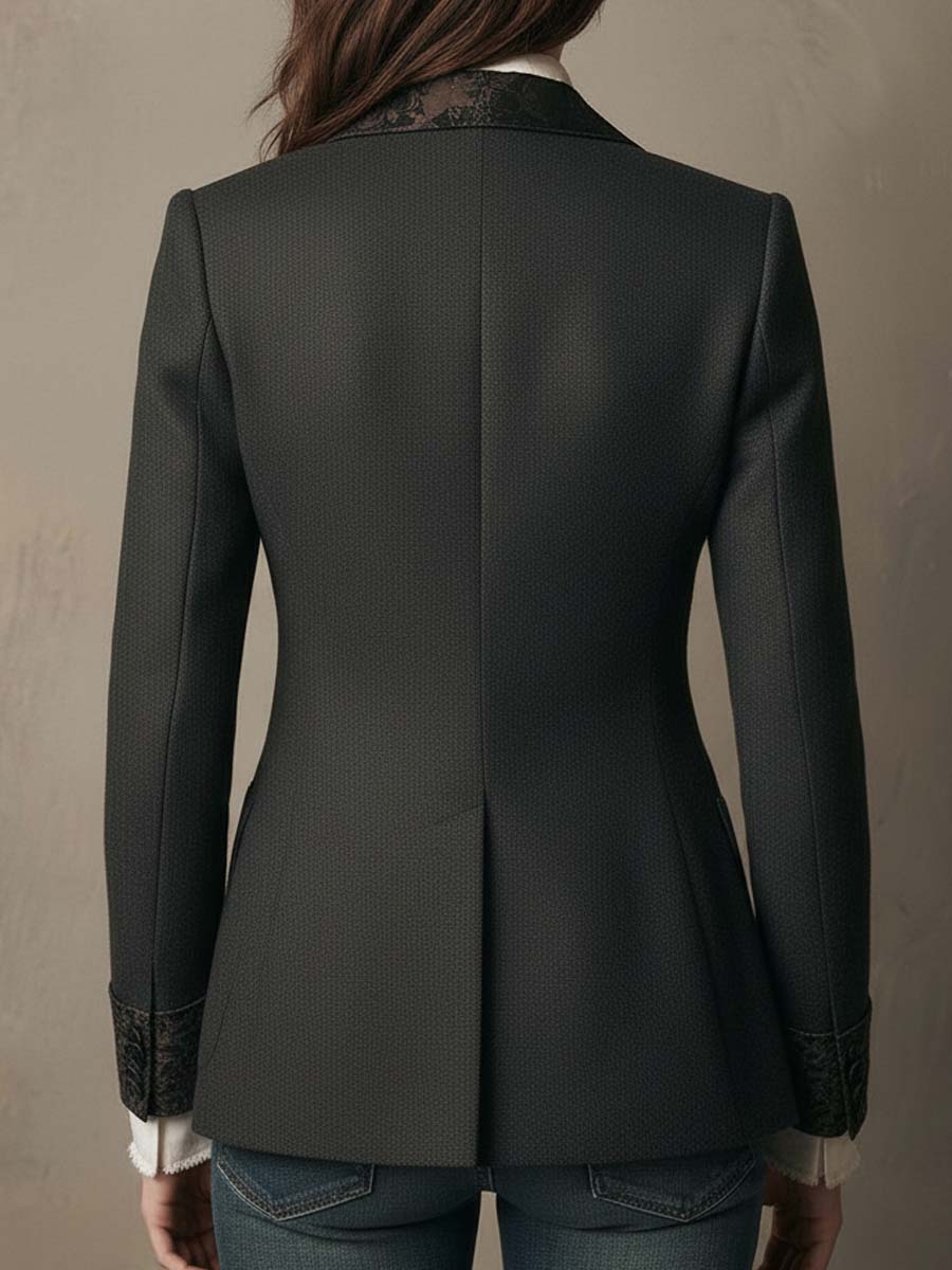 Vintage Tailored Blazer With Printed Lining