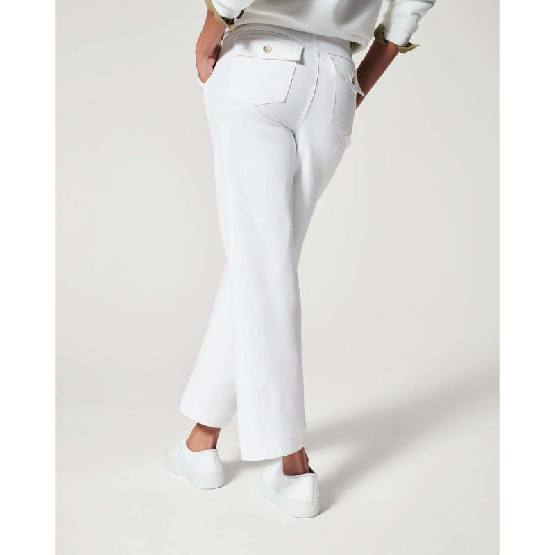 Stretch Twill Cropped Wide Leg Pant