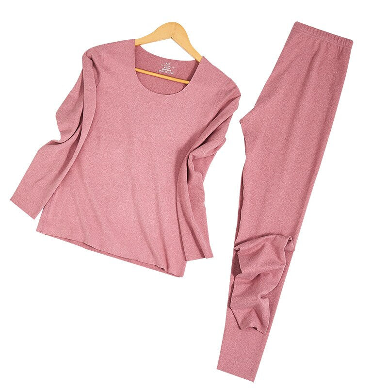 M-5XL Plus size winter thermal underwear set