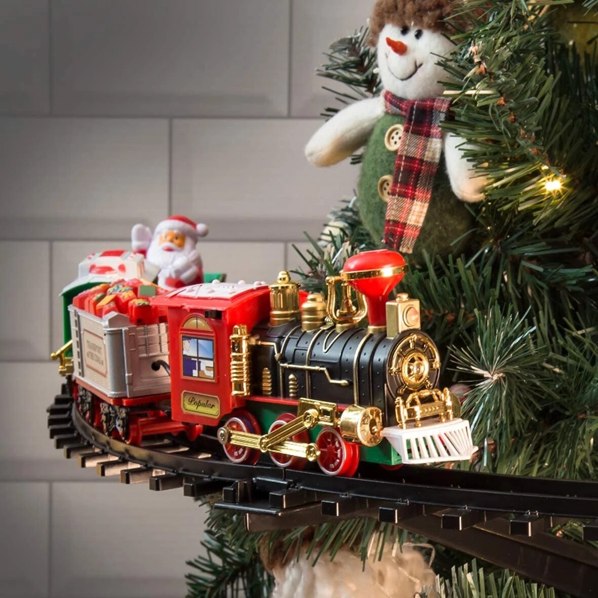 Electric Christmas Tree Train Set Attaches