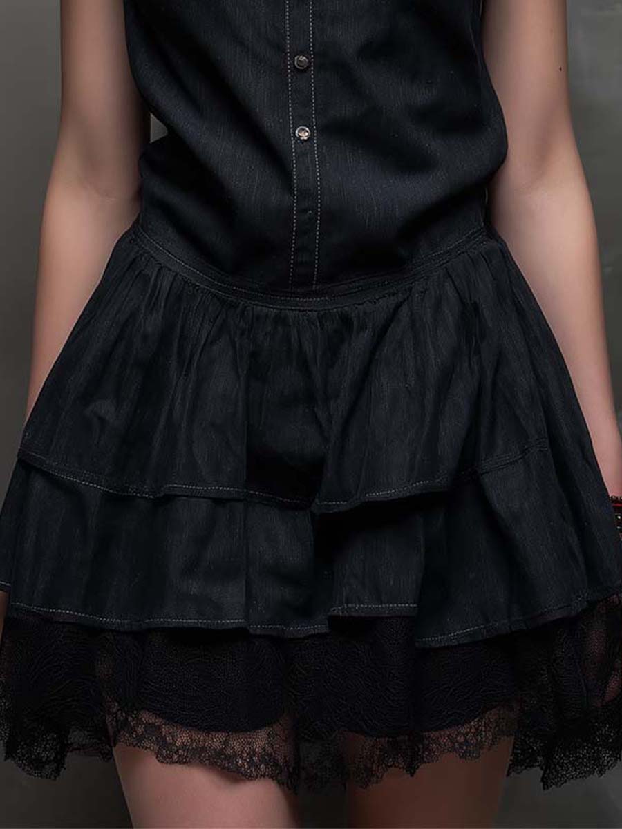 Modern Vintage Sleeveless Tiered Mini Dress