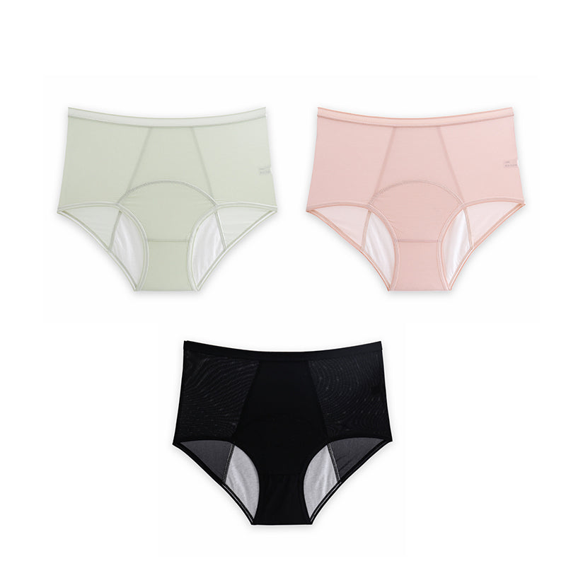 High Waist Leak Proof Ice Silk Panties Plus Size