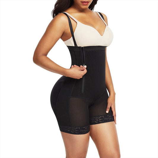 Natalia - Underbust Side Zip Firm Tummy Control Sheer Leg Body Shaper with Butt Lifter