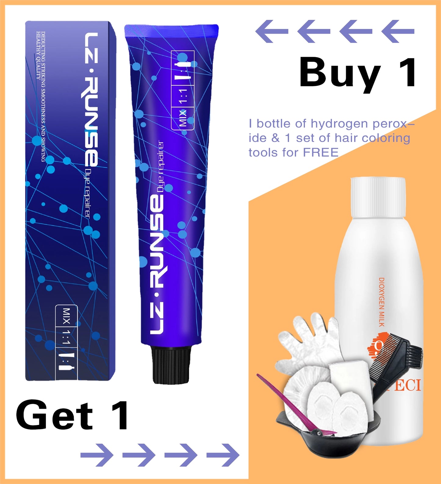 [BUY 1 GET 1 FREE]Semi-permanent hair dye set