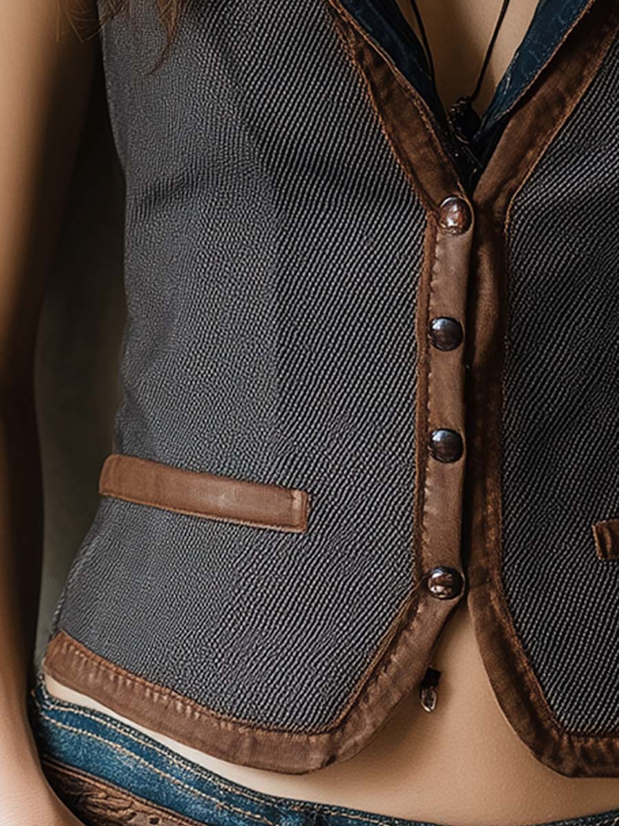 Retro Noise Contrast Slim Vest