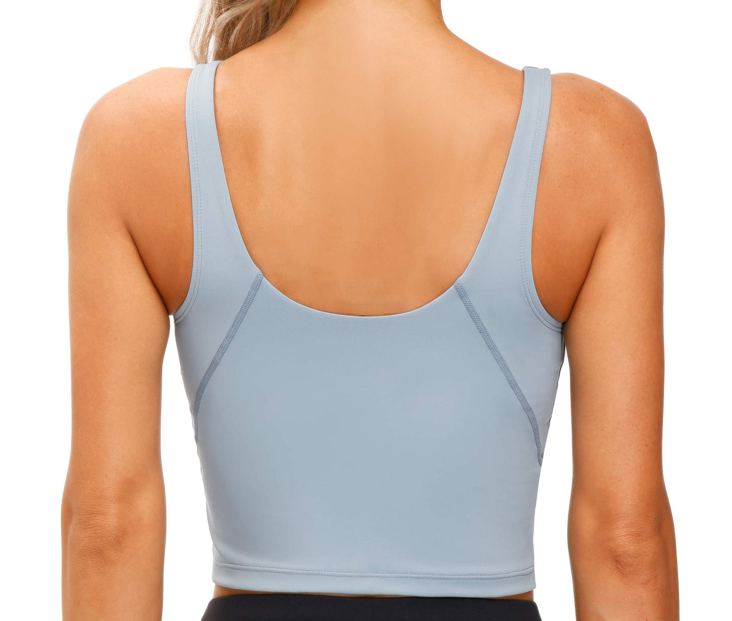 Women’s Longline Sports Bra - Wirefree Padded Support Yoga Bras