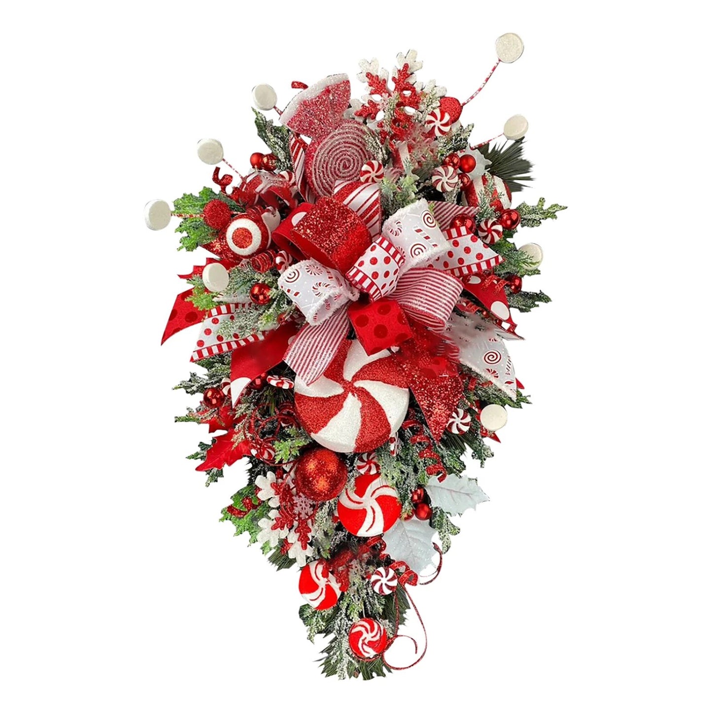 New Year's Christmas wreath candy upside down ornament front wall decoration Christmas tree wreath