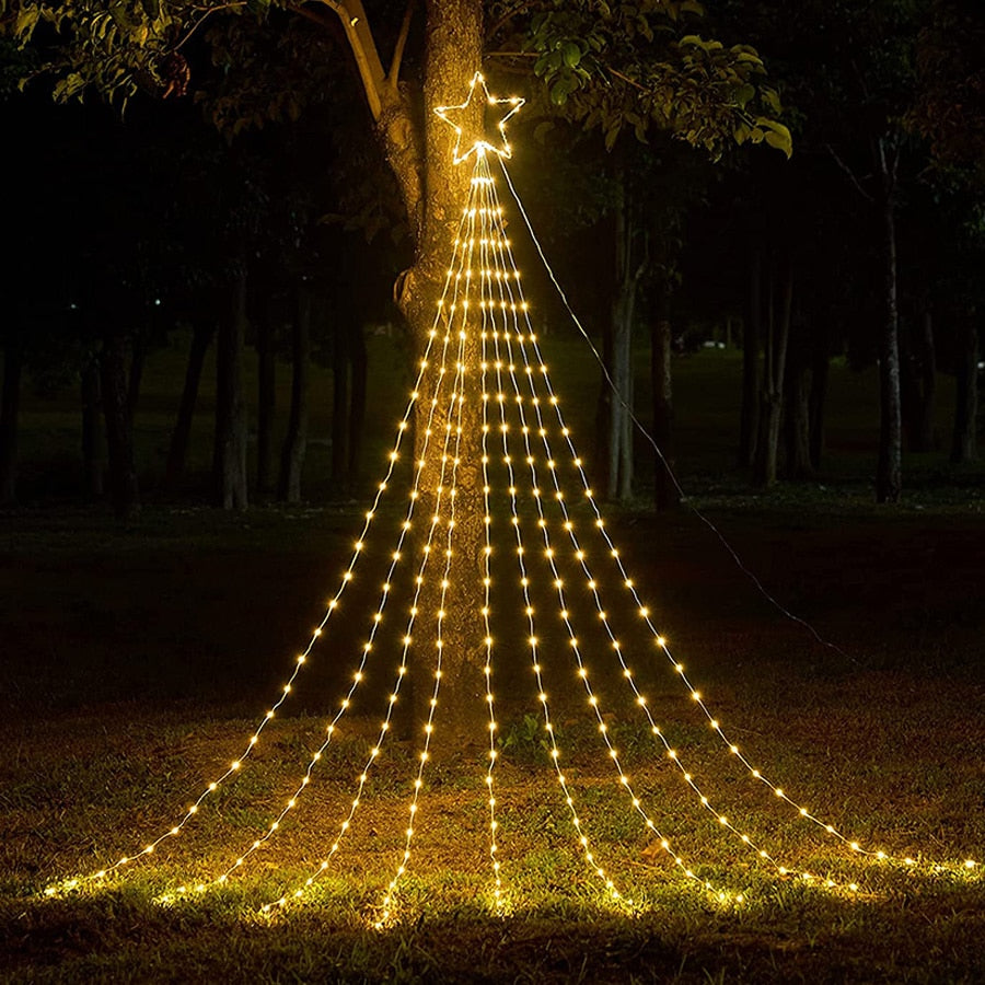 Christmas tree waterfall lights holiday decoration 🌲 Christmas decoration 💡