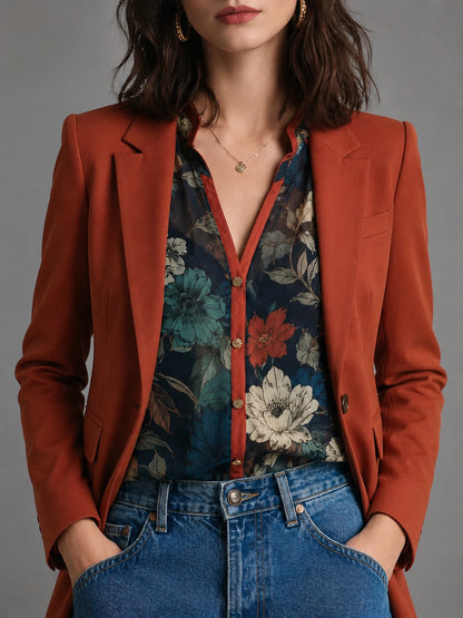 Rust Structured Blazer
