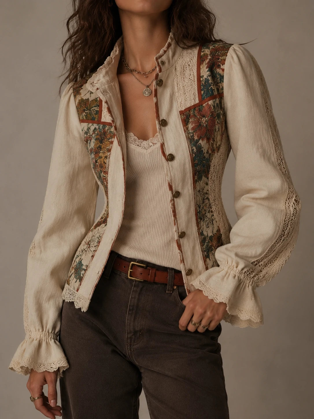 Ivory Tapestry Lace Jacket